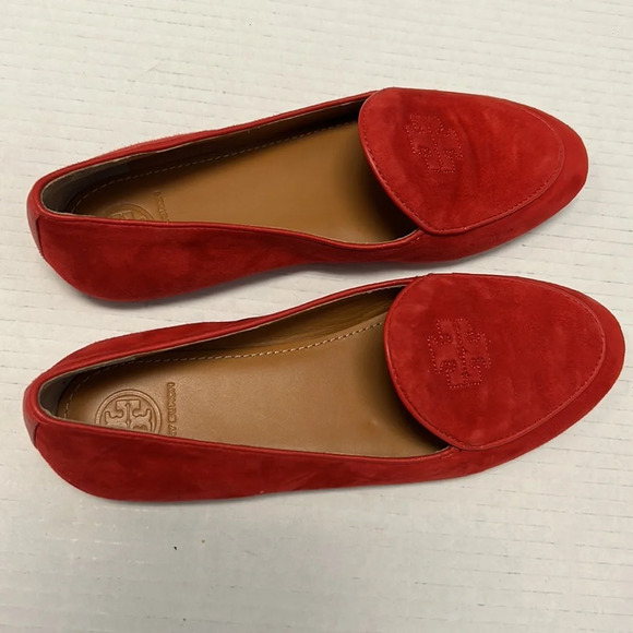Tory Burch suede red loafers - Picture 2 of 7